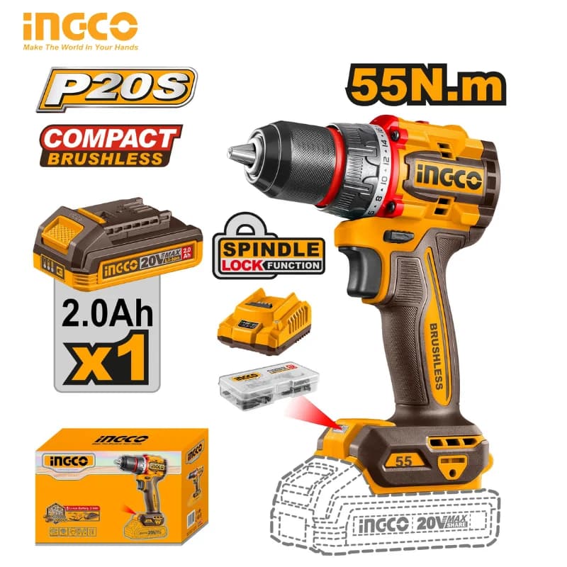 VISSEUSE INGCO 1 BATTERIE BRUSHLESS CDLI205582