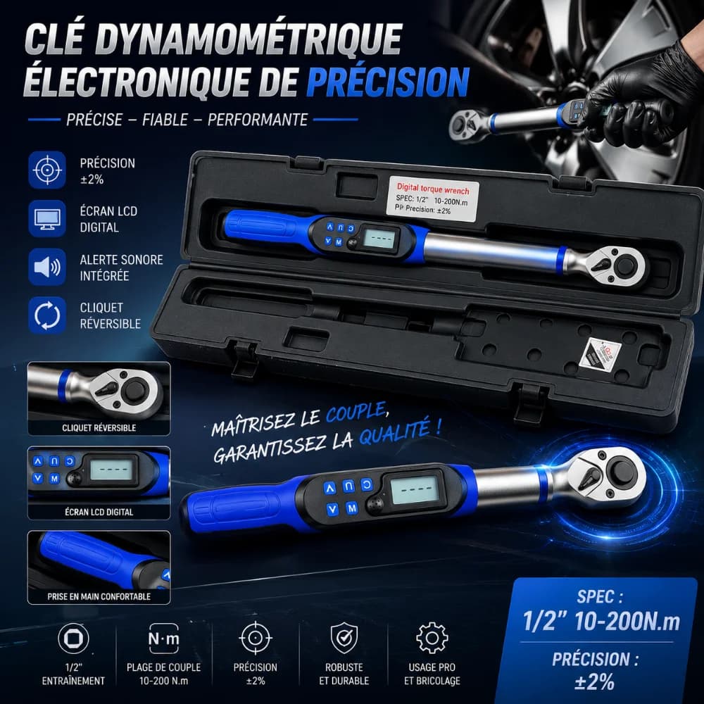 CLÉ DYNAMOMÉTRIQUE ÉLECTRONIQUE DE PRÉCISION