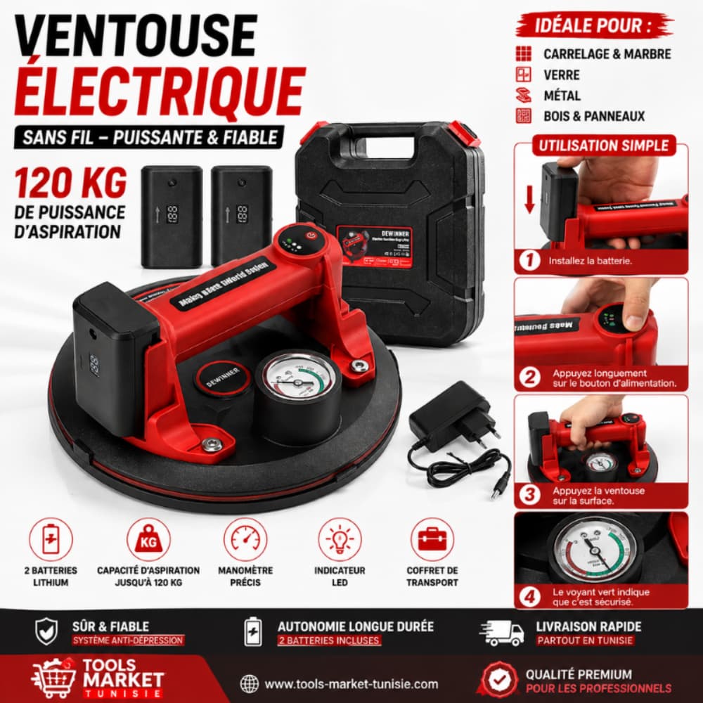 VENTOUSE ÉLECTRIQUE SANS FIL 120KG 1MMT6-4