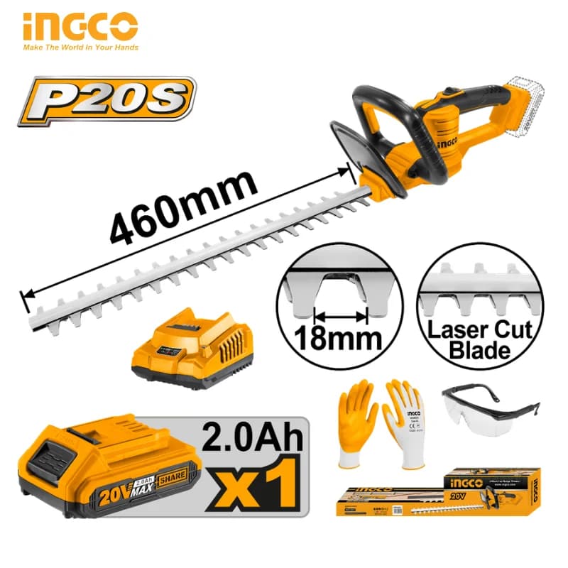 TAILLE-HAIE SAN FILL 20V INGCO 1 BATTERIE  