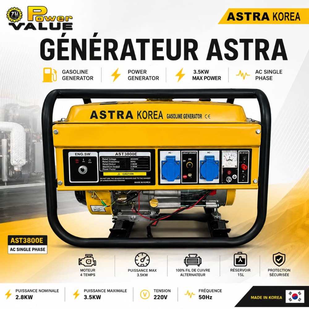 GÉNÉRATEUR À ESSENCE ASTRA 3.5KVA