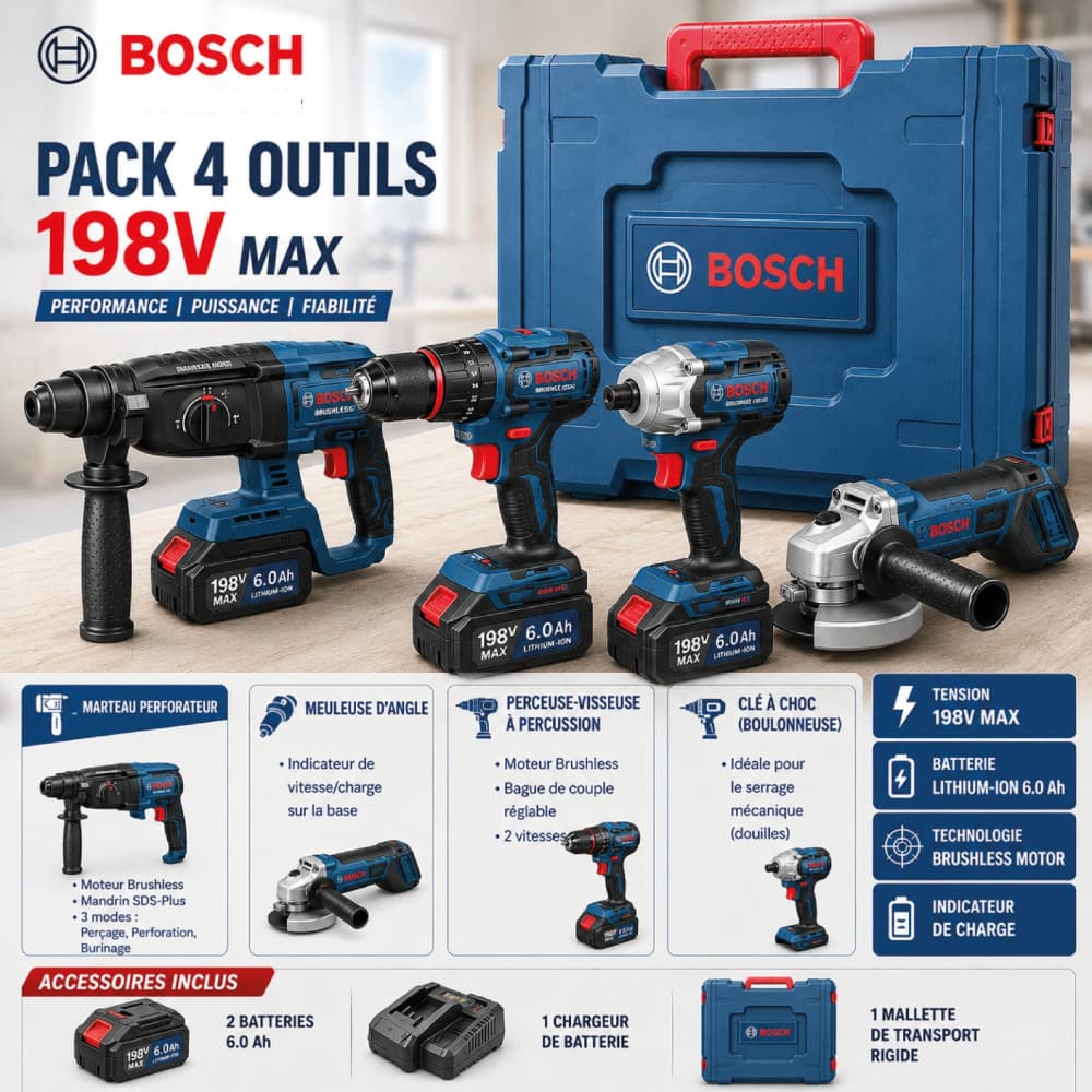 PACK 4PCS 198V BOSCH