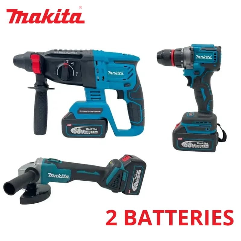 PACK MAKITA 3PCS MEULE +VISSEUSE +MARTAUX