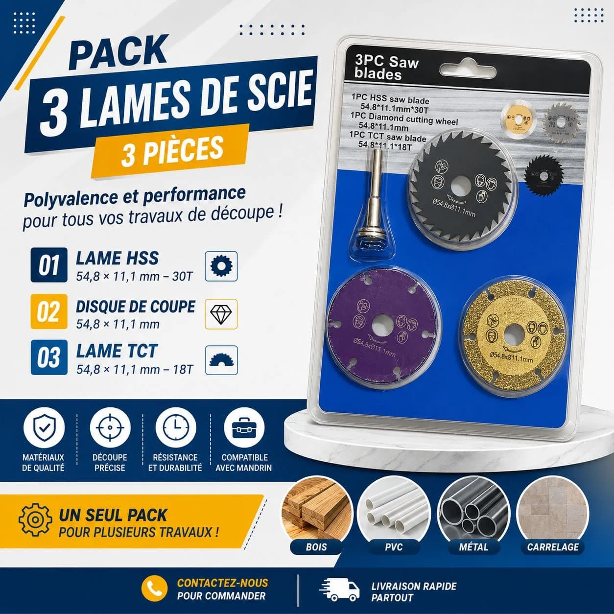 PACK 3 LAMES DE SCIE 1MMT14-4