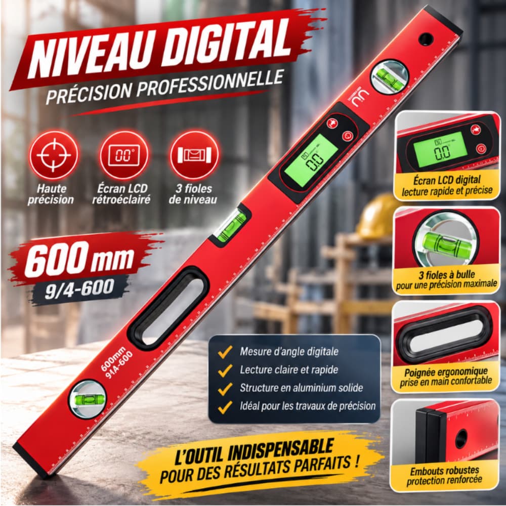 NIVEAU NUMÉRIQUE PROFESSIONNEL 600MM 1MMT12-1