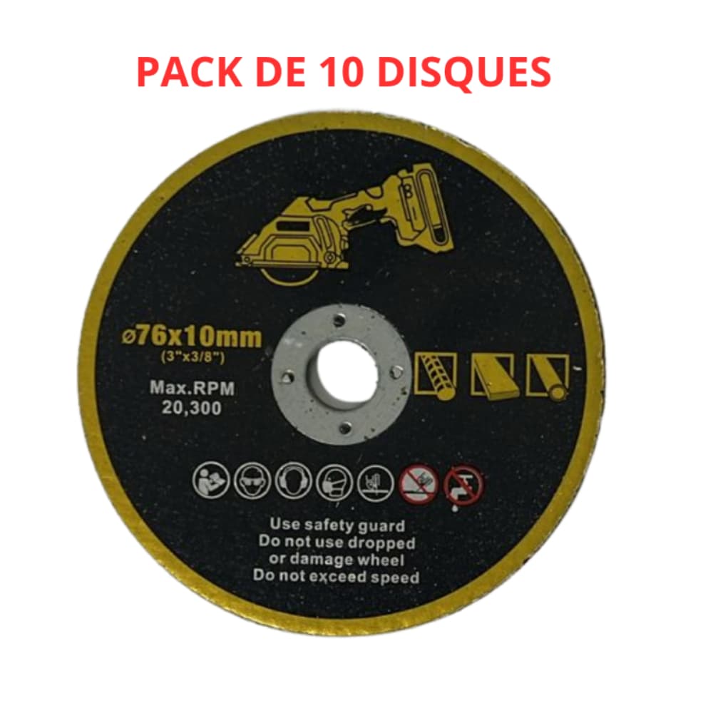 PACK DE 10 DISQUES ACIER POUR MINI MEULE  1MMT2-5