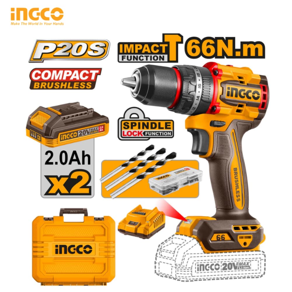 VISSEUSE INGCO 20V 2-BATTERIE 66N.M CIDLI20668