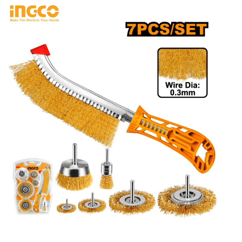 7pcs Wire Brush Set Ingco WB10071