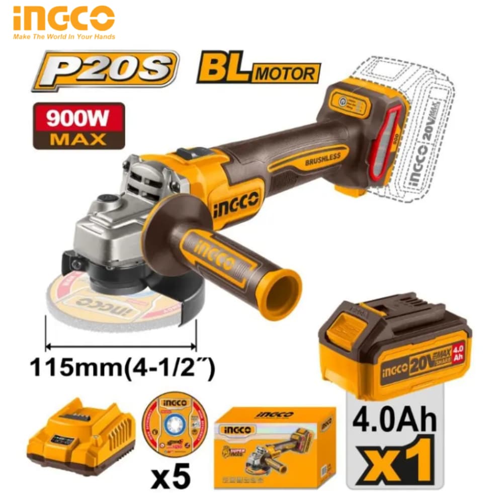 LITHIUM-ION CORDLESS ANGLE GRINDER INGCO