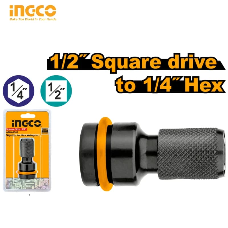 ADAPTADOR DE "1/2 " A "1/4" HEXAGONAL INGCO ABH60501