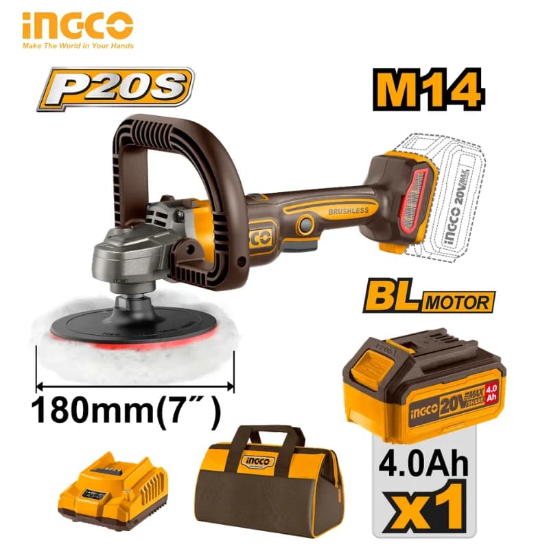 POLISEUSE INGCO 20V BRUSHLES 1 BATTERIE