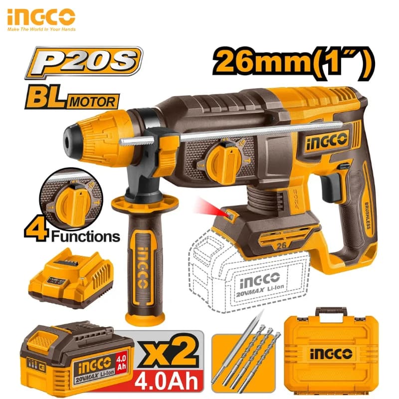 MARTEAU PERFORATEUR 20V 4AH INGCO CRHLI202682