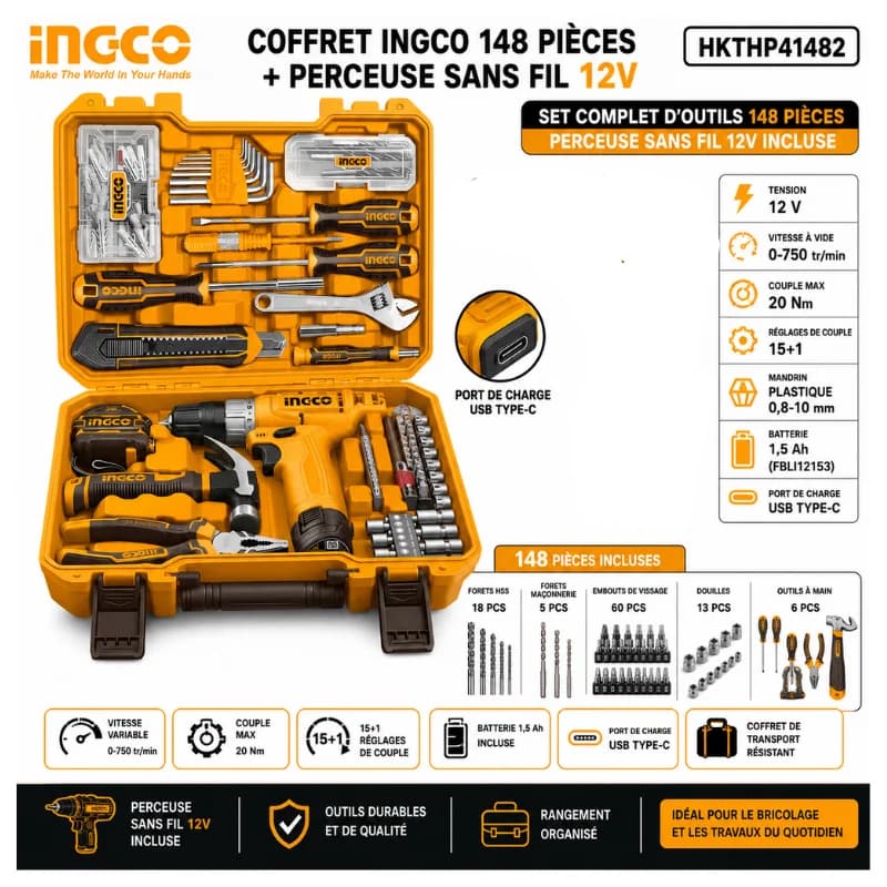 COFFRE VISSEUSE 12V 148 PCS