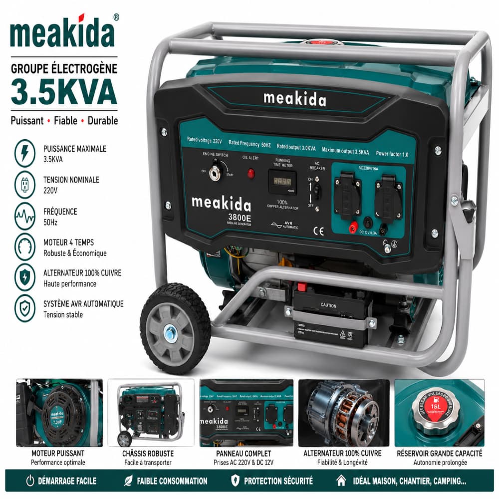 GROUPE ÉLECTROGÈNE MEAKIDA 3.5KVA