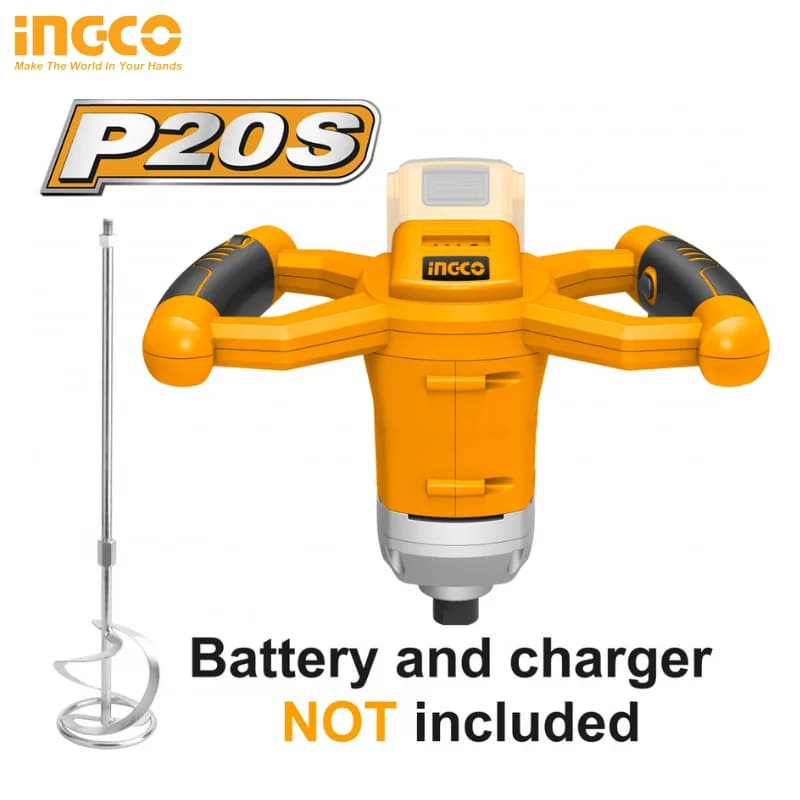 MALAXEUR SANS FIL INGCO 20V LITHIUM-ION - 0-650 TR/MIN (SANS BATTERIES) MXLI2001